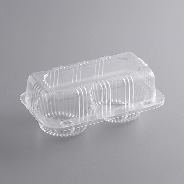 2-Compartment Clear OPS Plastic Cupcake / Muffin Container