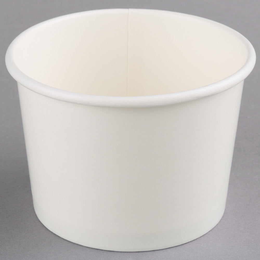 64 oz. White Double Poly-Coated Paper Food Cup - 150/Case