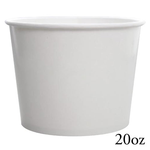 20 0z Double Poly Paper Cold/Hot Food Container (White) 600/case