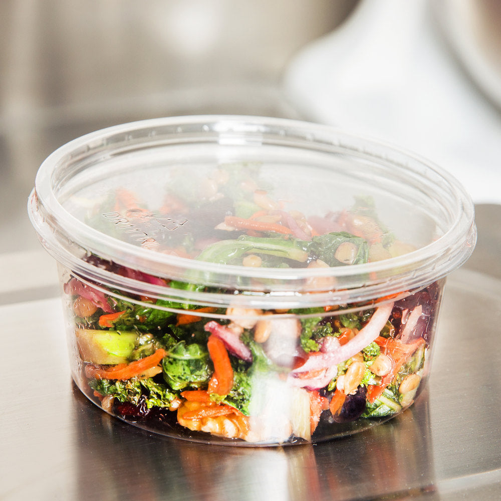 plant based plastic containers Clear Round Deli Containers