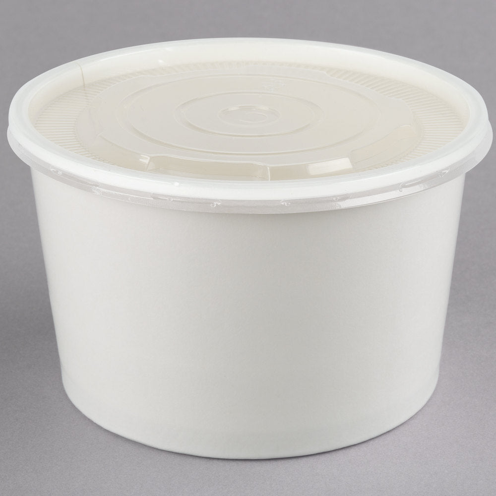 PP Flat Lid for 8oz Paper Cold/Hot Food Container 1,000/case