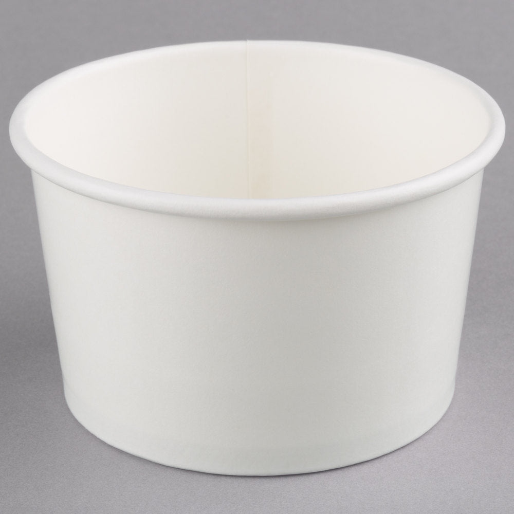 8oz Double Poly Paper Cold/Hot Food Container (White) 1,000/case