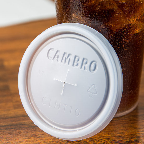Disposable Translucent Lid with Straw Slot for 10 oz. Tumblers - 1000/Case