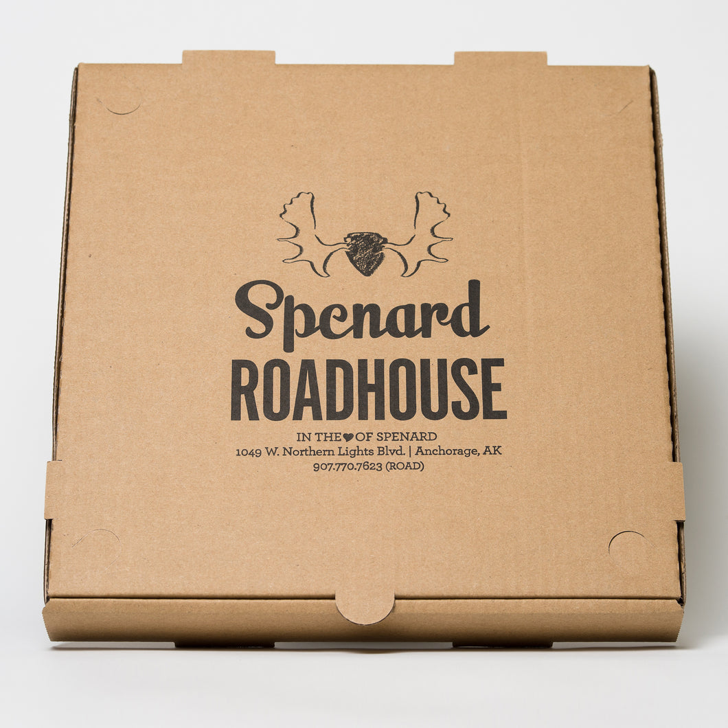 Spenard Roadhouse Corrugated Cardboard Pizza Box